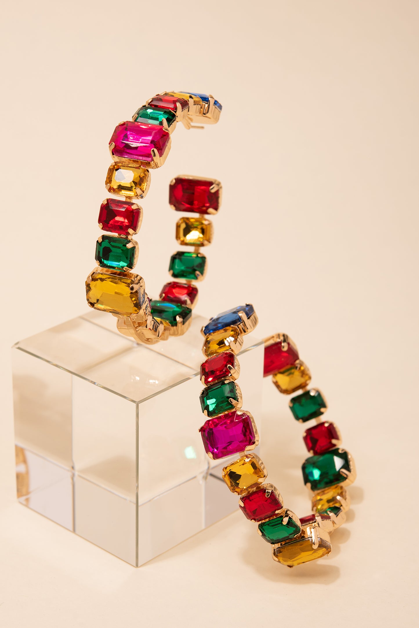Eliana Large Stone Hoops