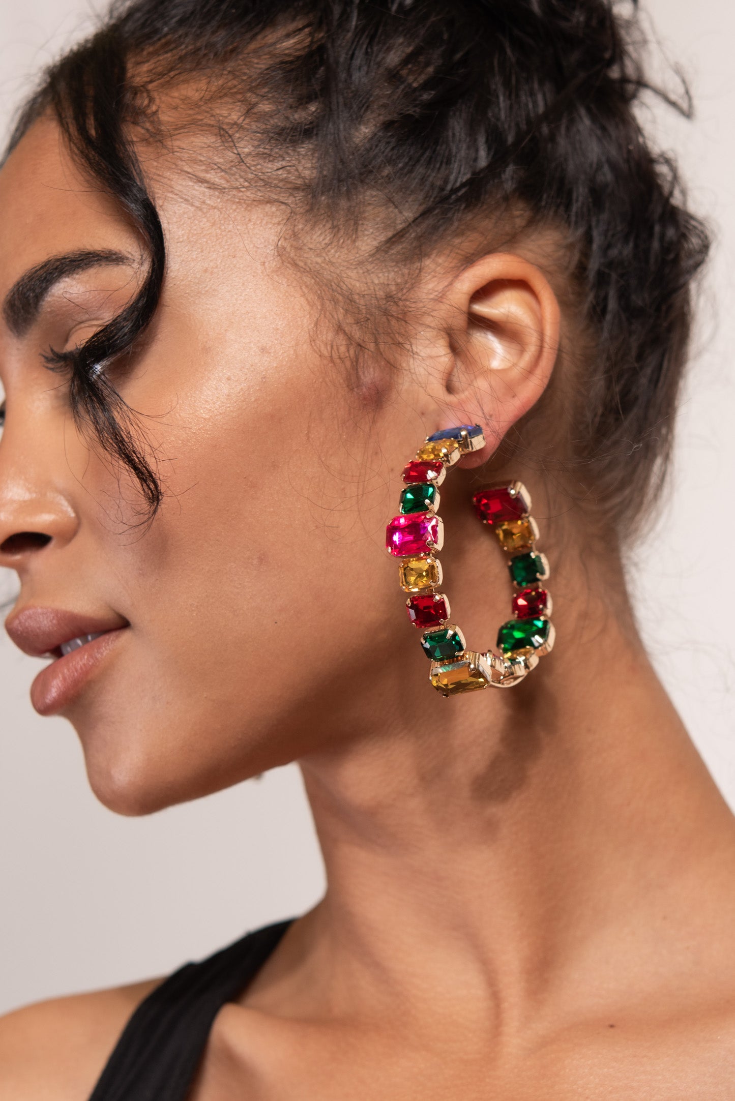 Eliana Large Stone Hoops