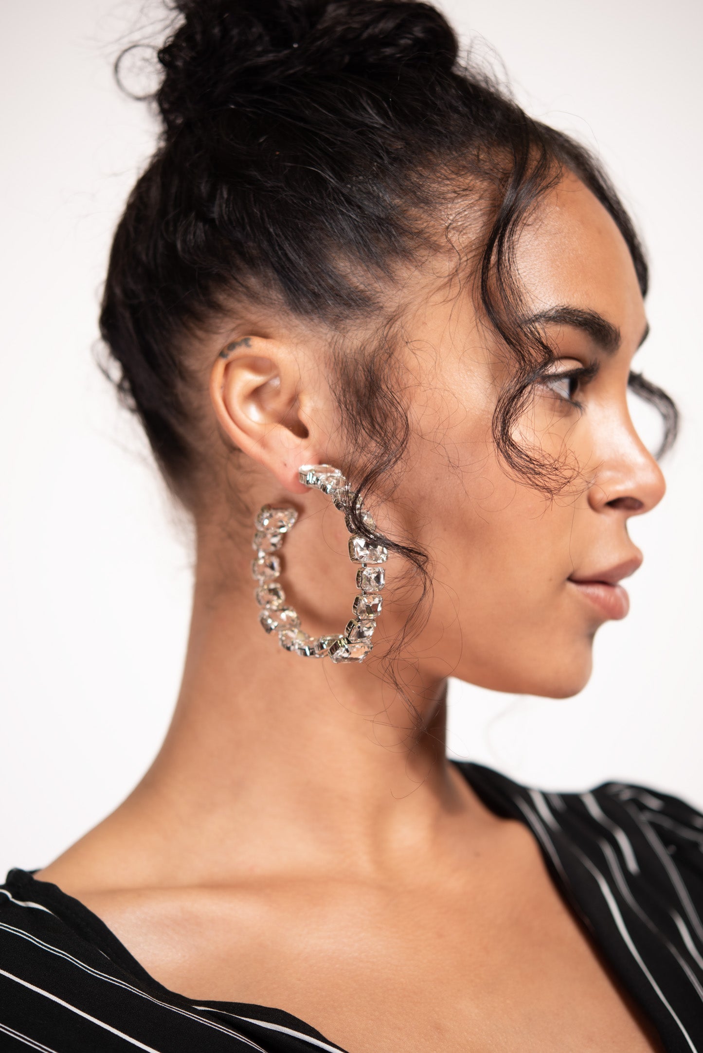 Eliana Large Stone Hoops