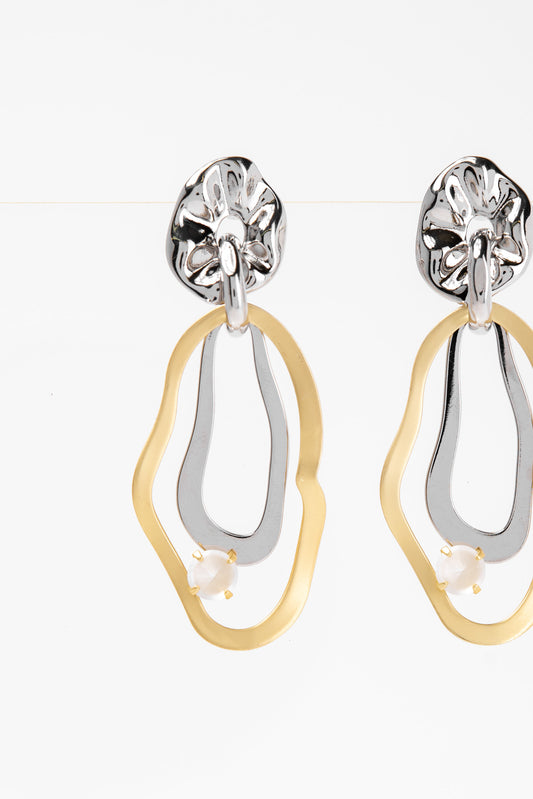 Jazmine White Gold CZ Plated Earrings | Silver
