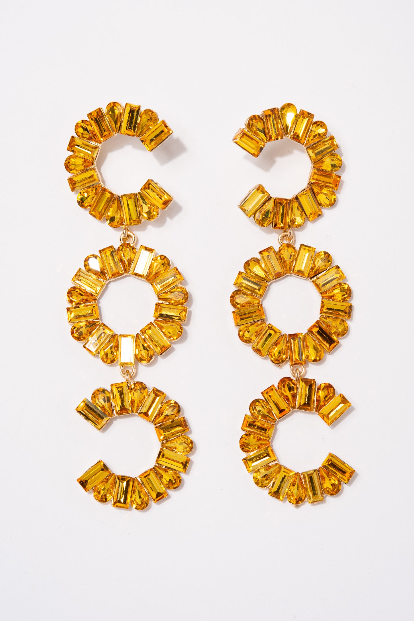 Avella 3-Tier Rhinestone Earrings