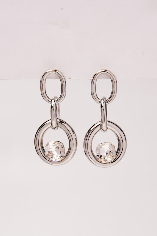 Juliane Diamond Dangle Earrings | Silver
