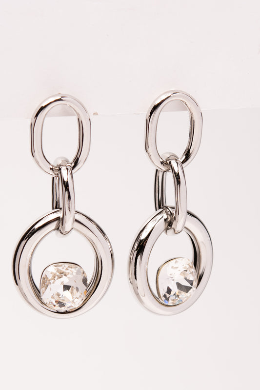 Juliane Diamond Dangle Earrings | Silver