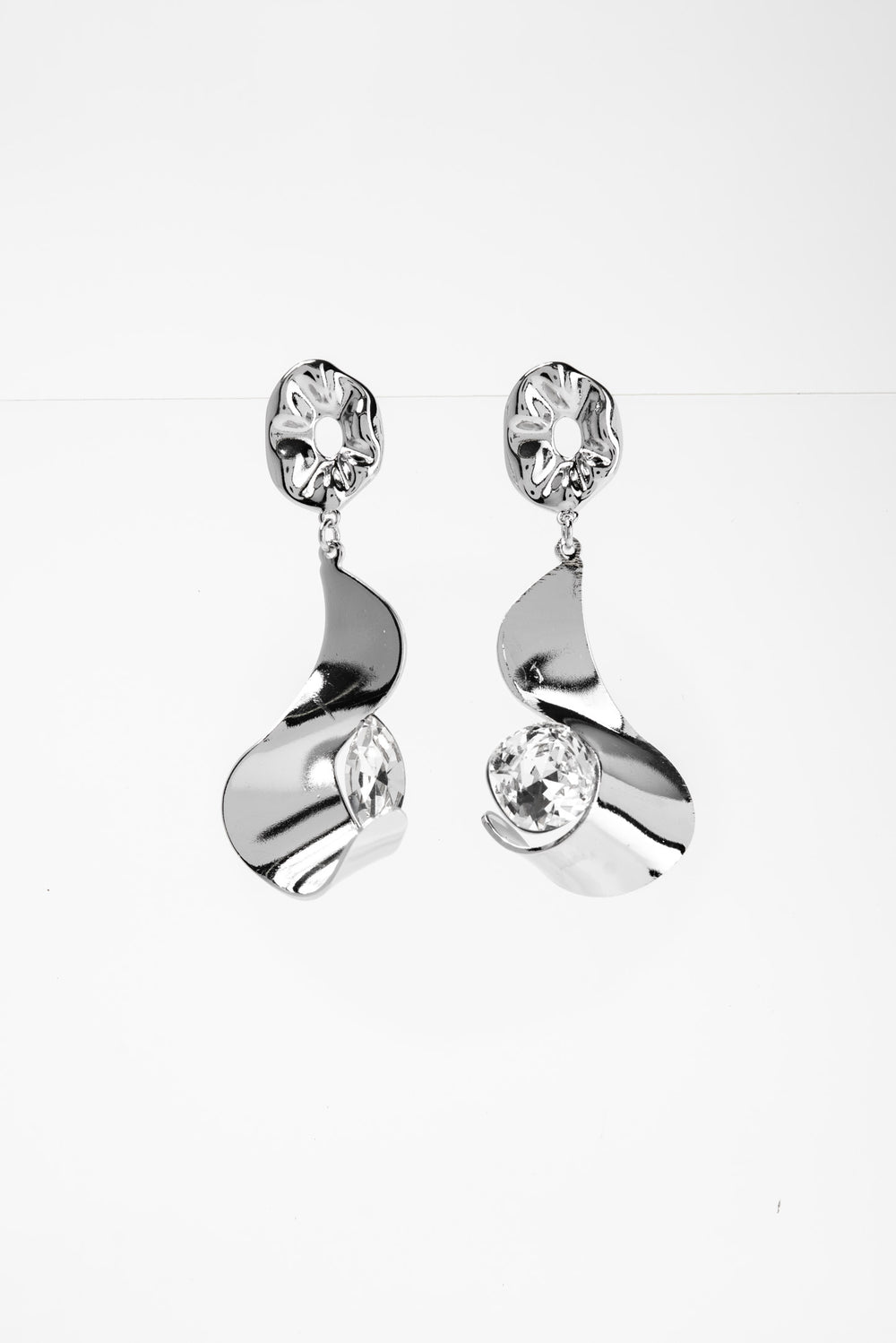 Angelica CZ White Gold Plated Earrings | Silver