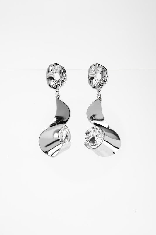 Angelica CZ White Gold Plated Earrings | Silver