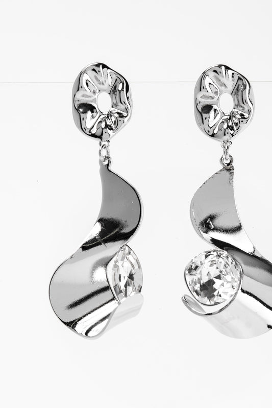 Angelica CZ White Gold Plated Earrings | Silver