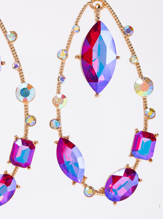 Olivia Statement Dangle Drop Earrings | Fuchsia