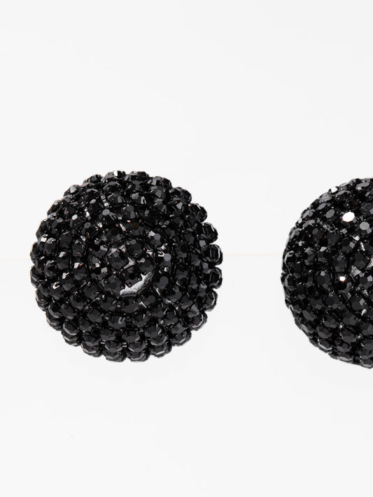 Scarlett Statement Stud Rhinestone Earrings | Black
