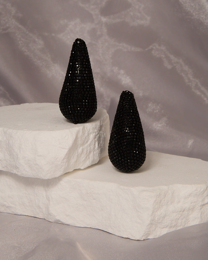Nora Rhinestone Pave Teardrop Dome Post Earrings