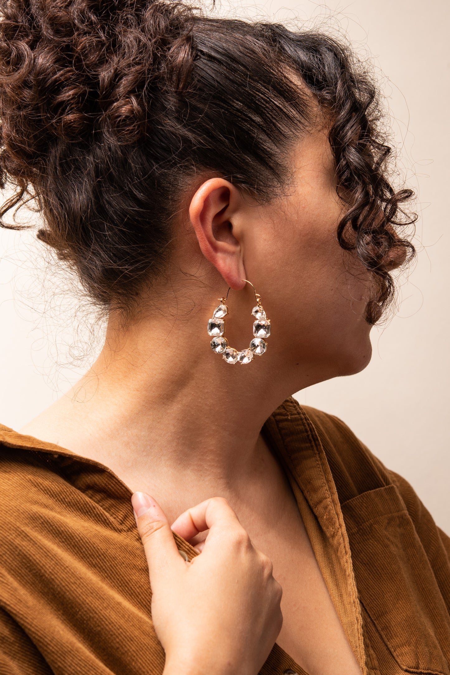 Lola Multi Stone Hoop Earring