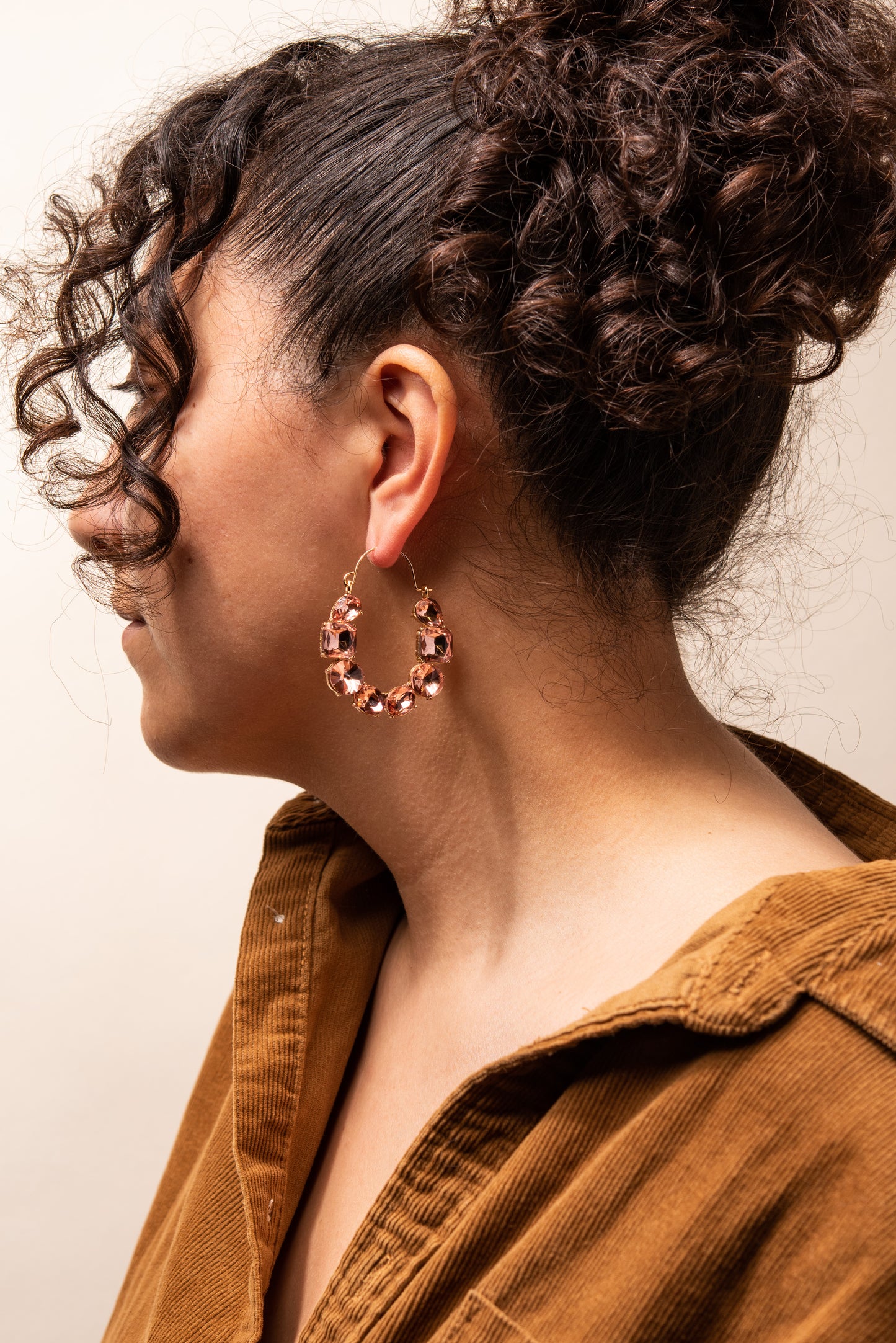 Lola Multi Stone Hoop Earring