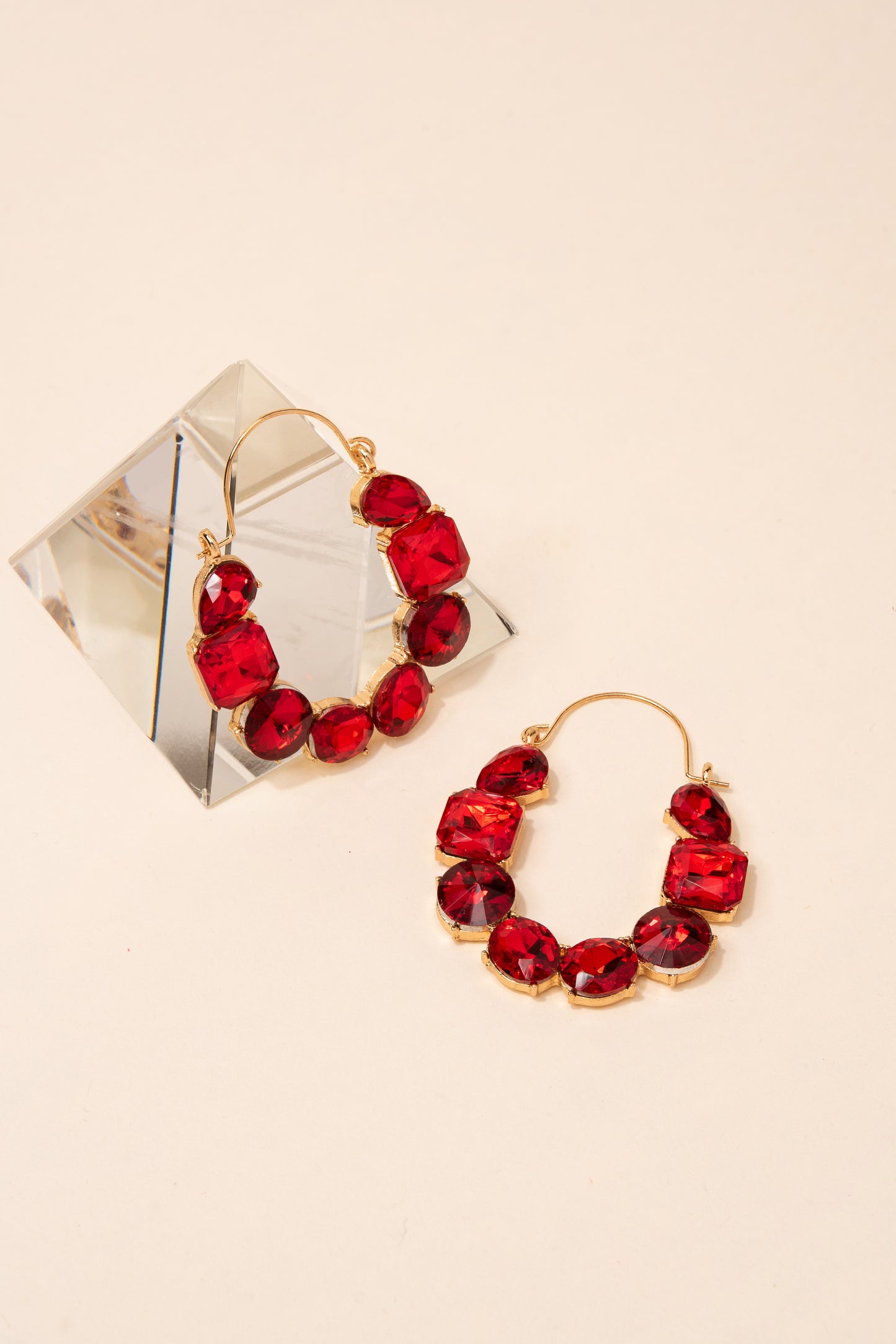 Lola Multi Stone Hoop Earring