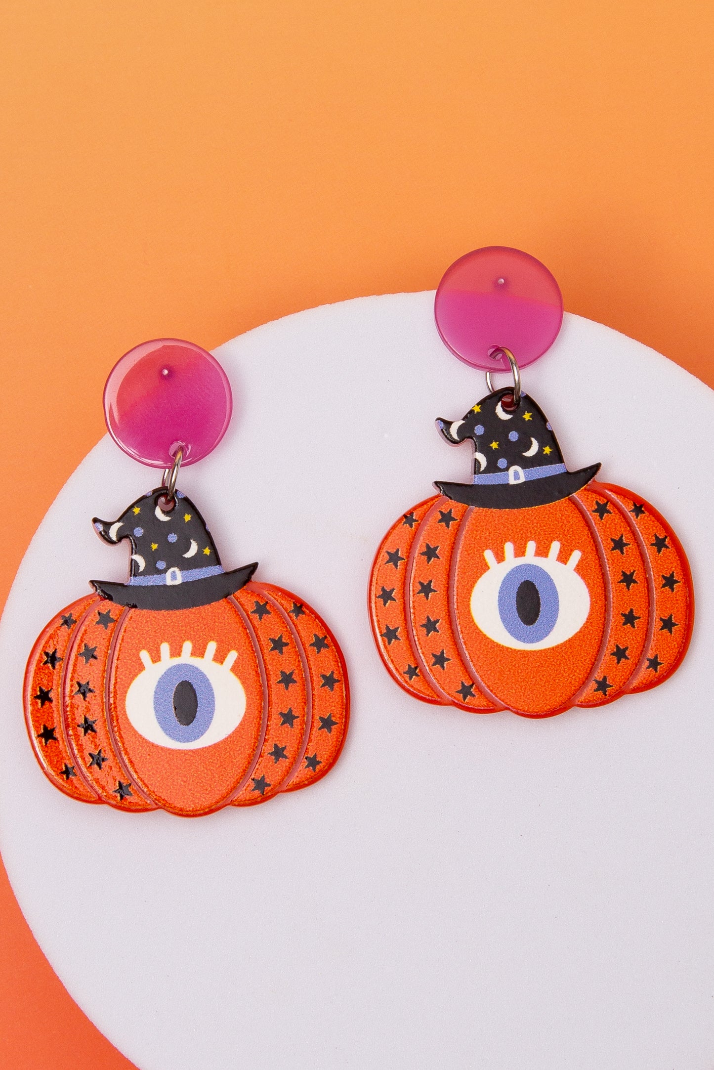 Brooke Halloween Jack O’ Lantern Cyclops Post Dangle Earrings