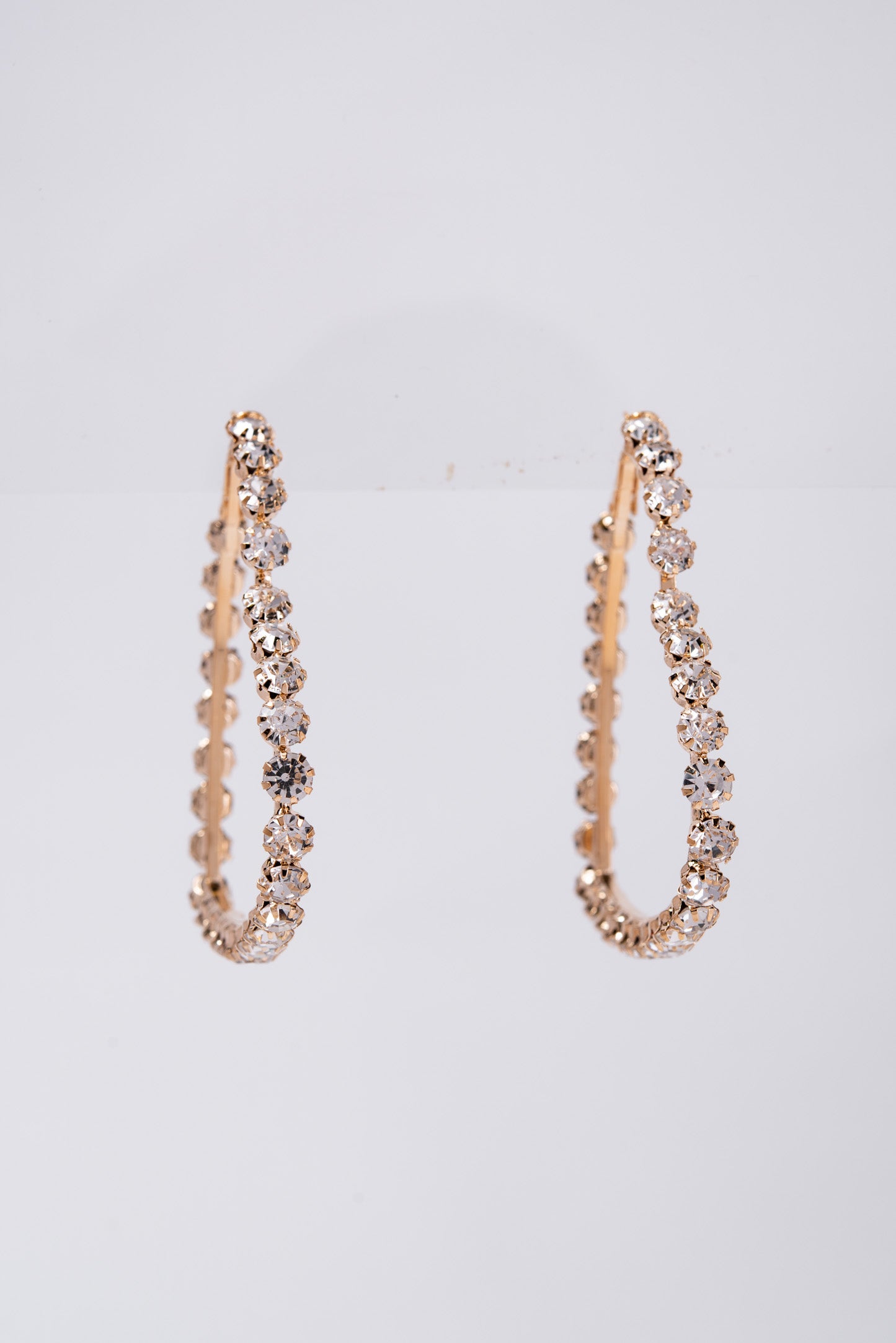 Adalyn Rhinestone Heart Hoop Earrings