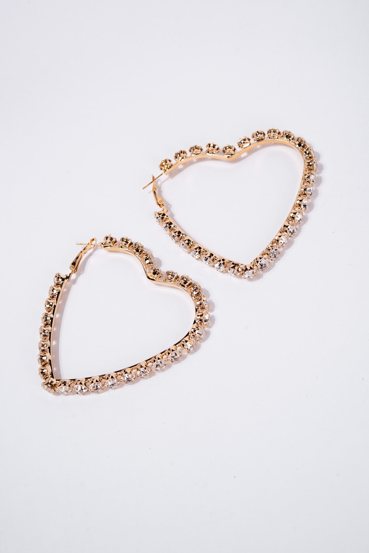 Adalyn Rhinestone Heart Hoop Earrings