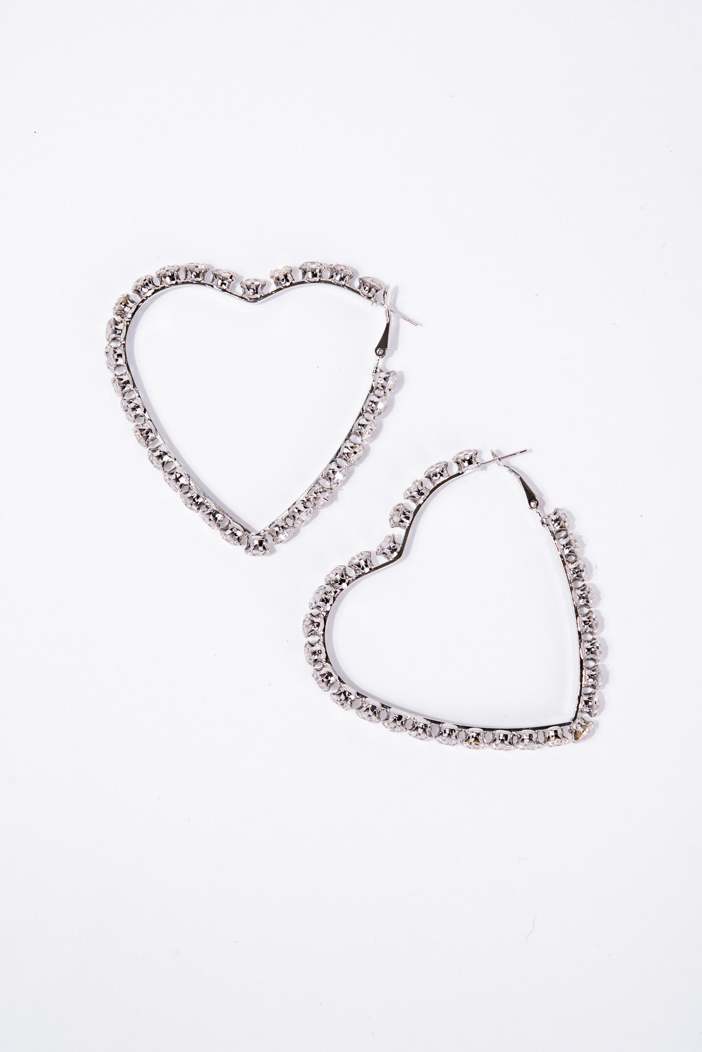 Adalyn Rhinestone Heart Hoop Earrings