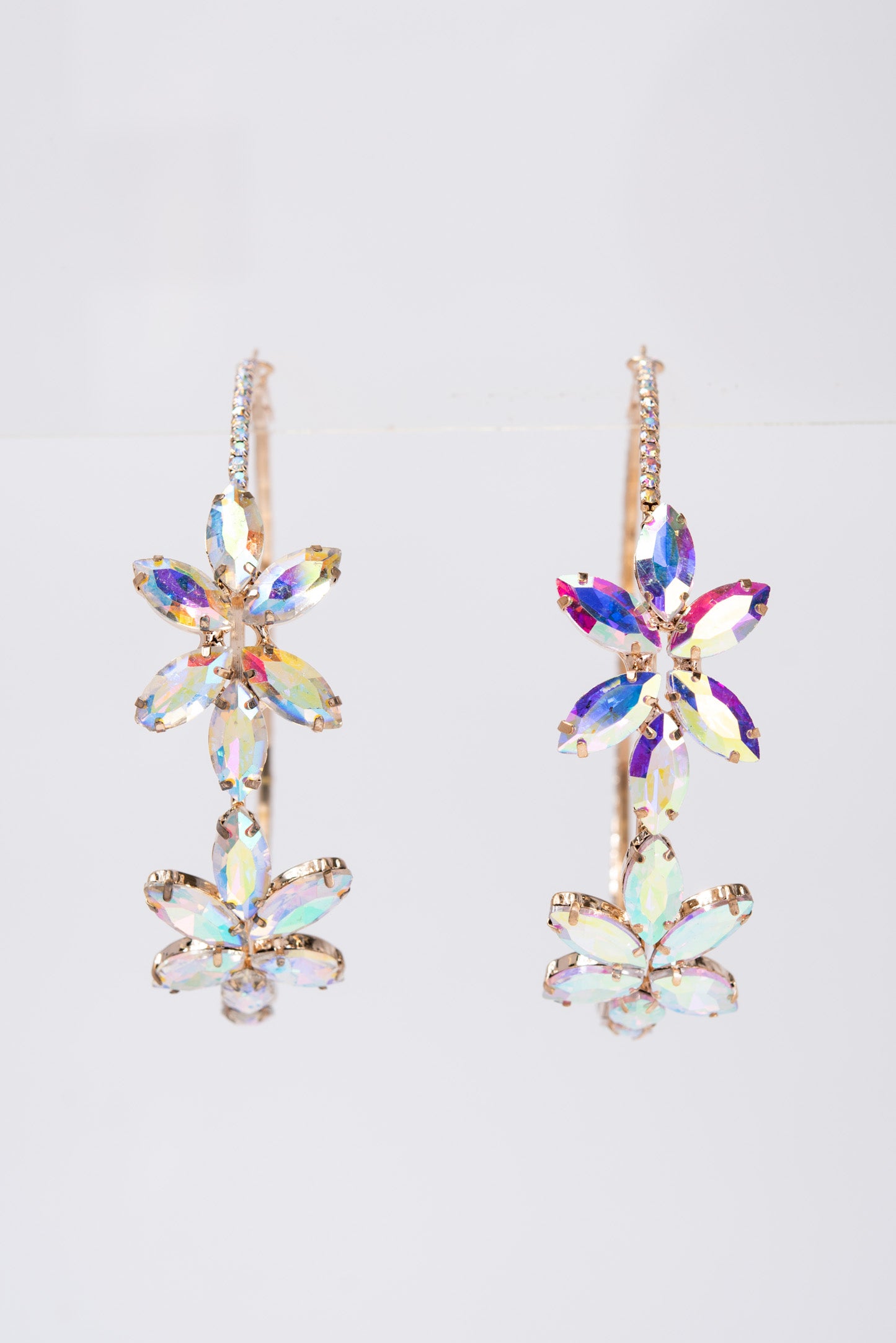Allie Flower Gemstone Hoop Earrings