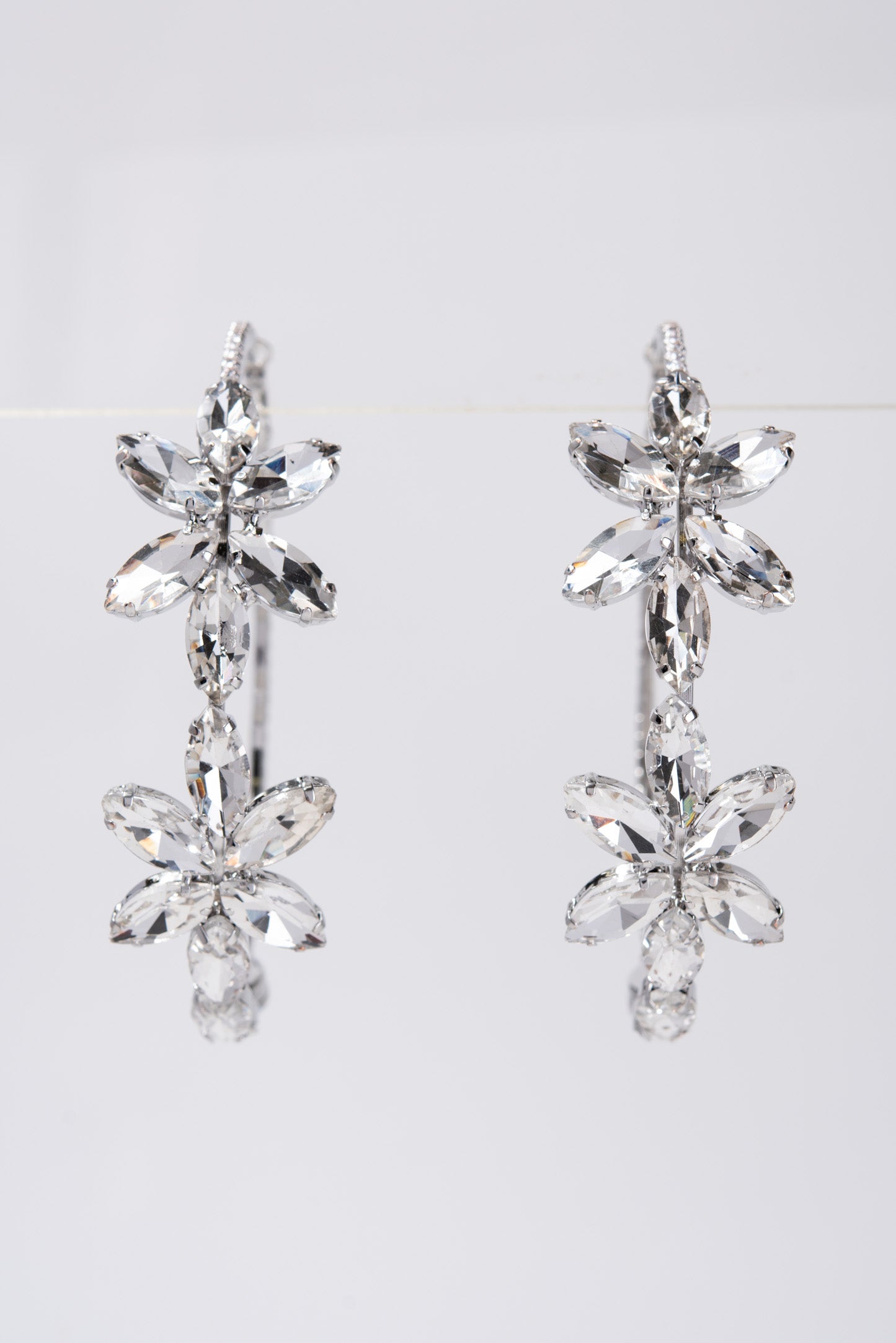 Allie Flower Gemstone Hoop Earrings