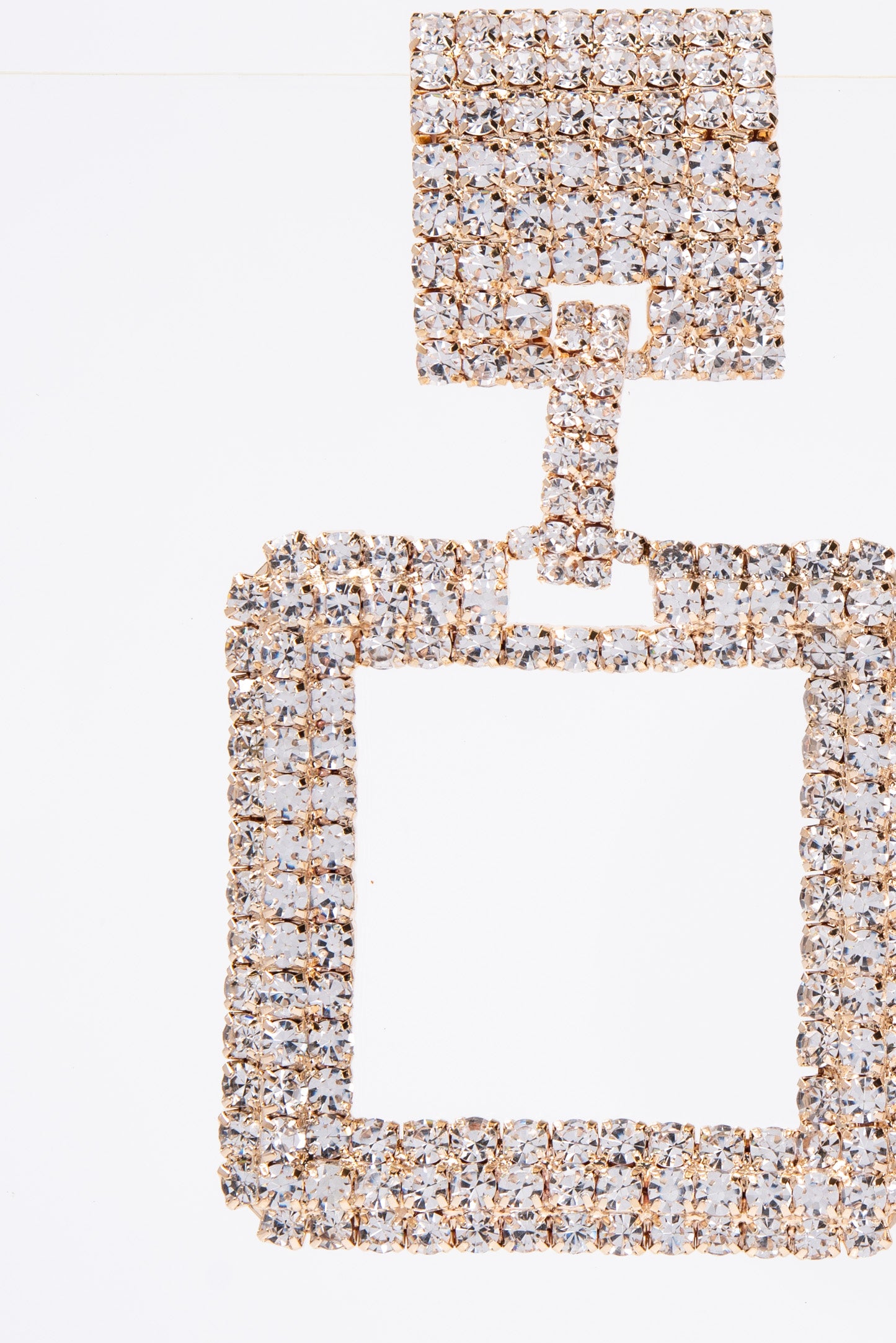 Lucia Rhinestone Pave Square Dangle Earrings