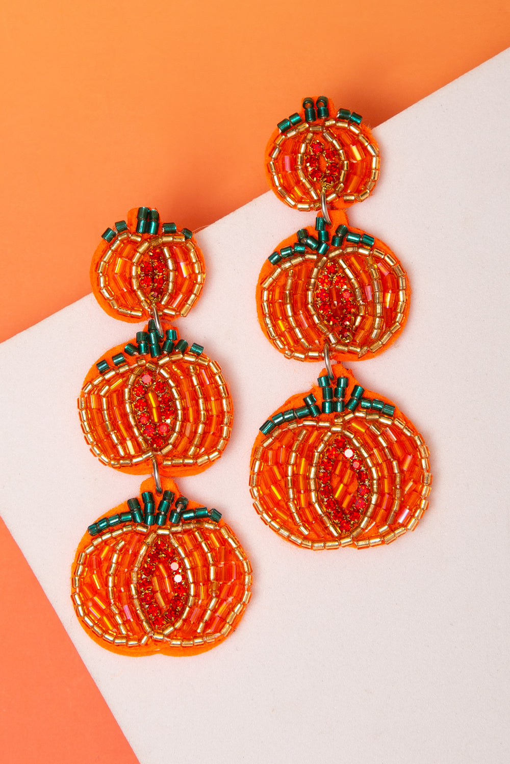 Eliza Halloween Pumpkin Beaded Earrings