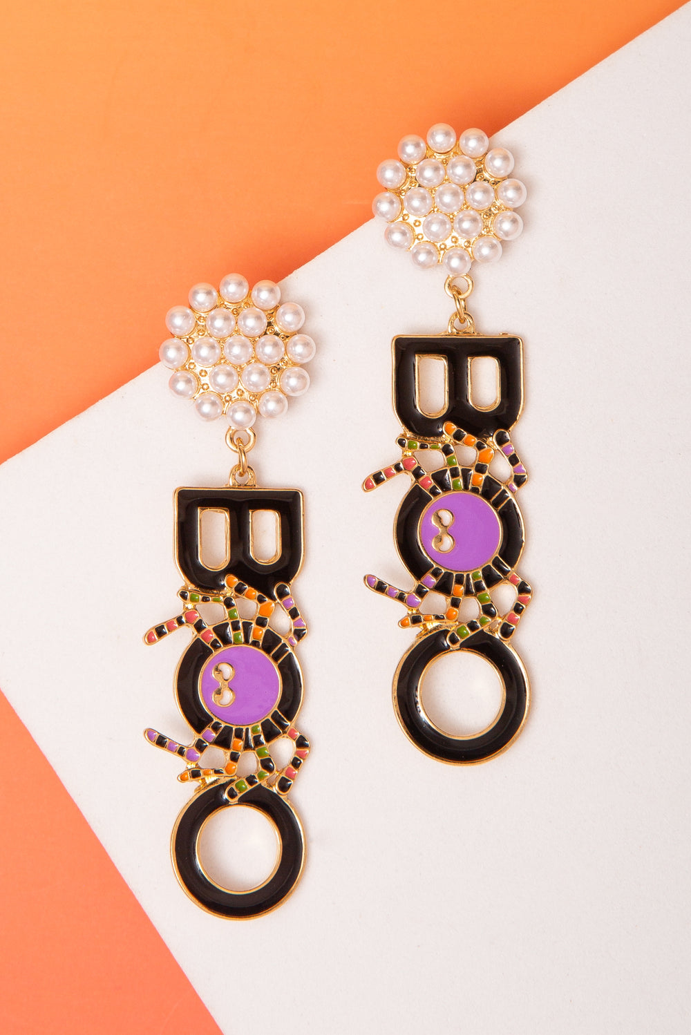Juliana Halloween Boo Spider Earrings