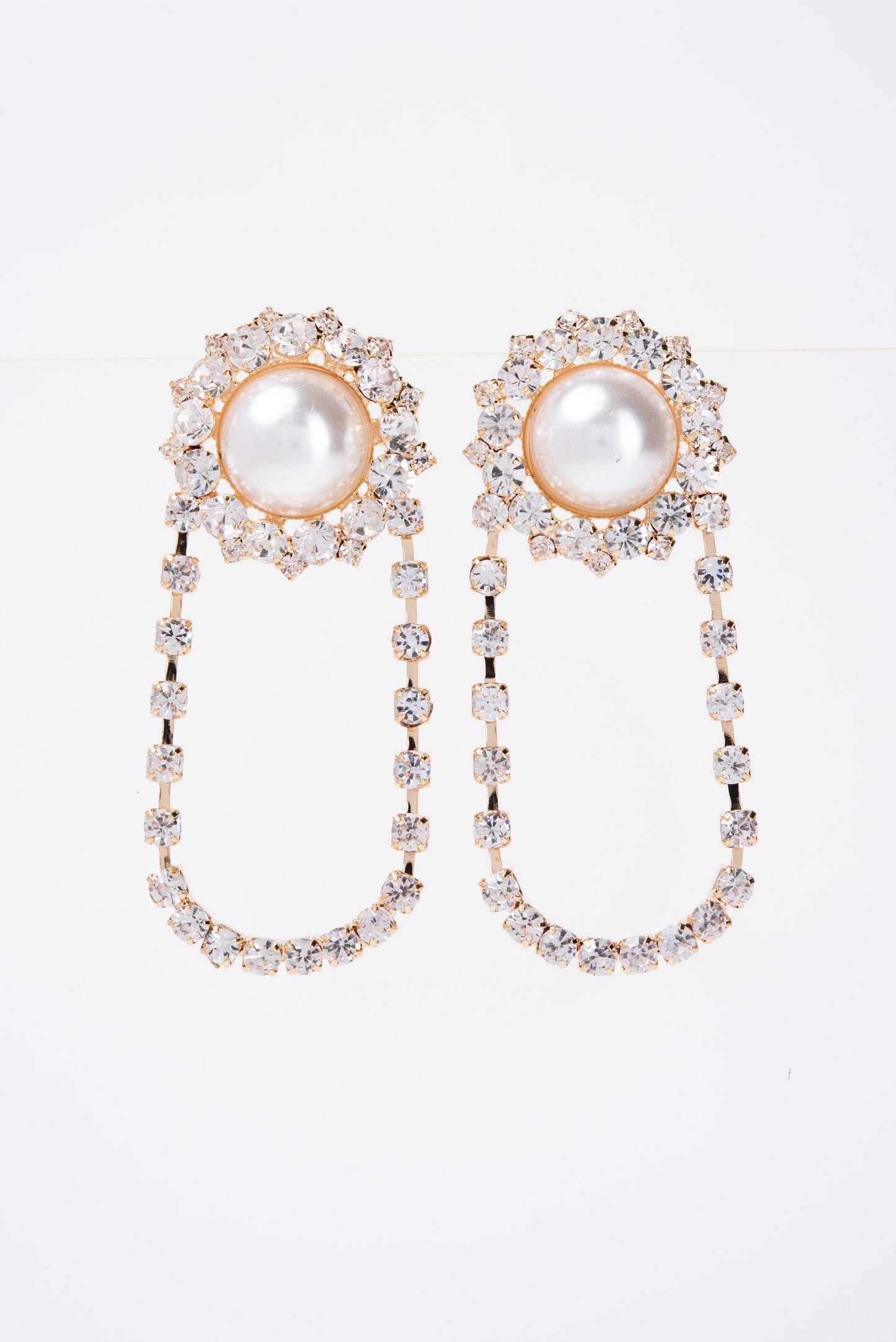Willow Pearl & Rhinestone Loop Earrings