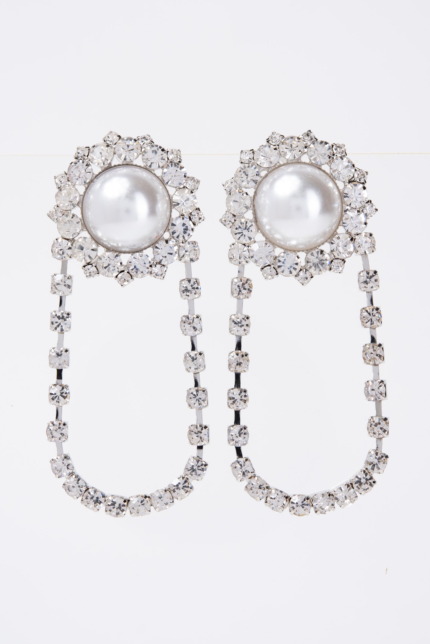 Willow Pearl & Rhinestone Loop Earrings
