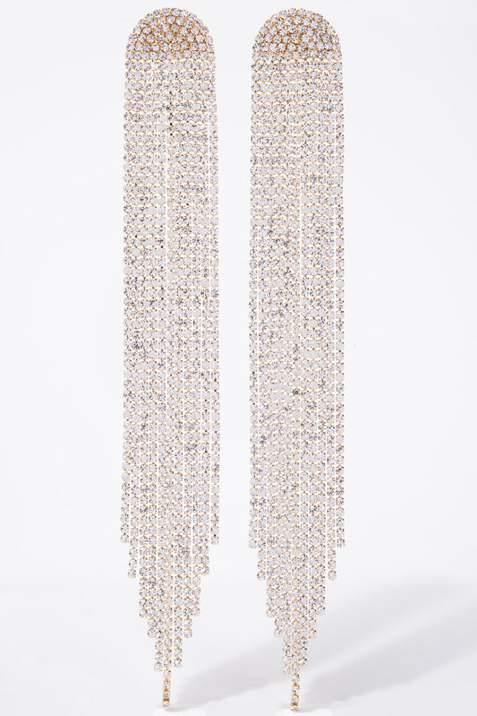 Maya Arch Tassel Long Drop Earrings