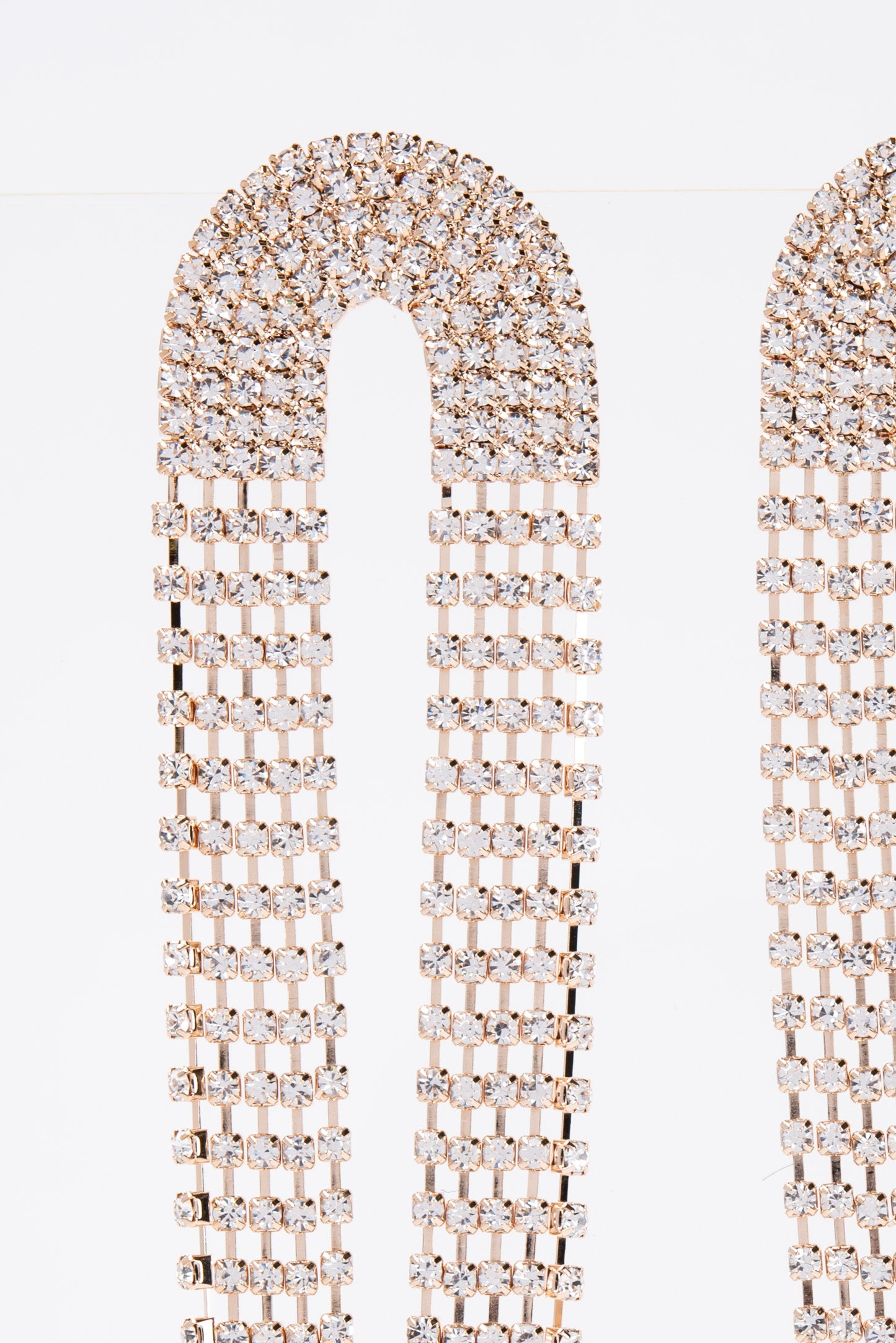 Crystal Chain Loop Long Drop Earrings