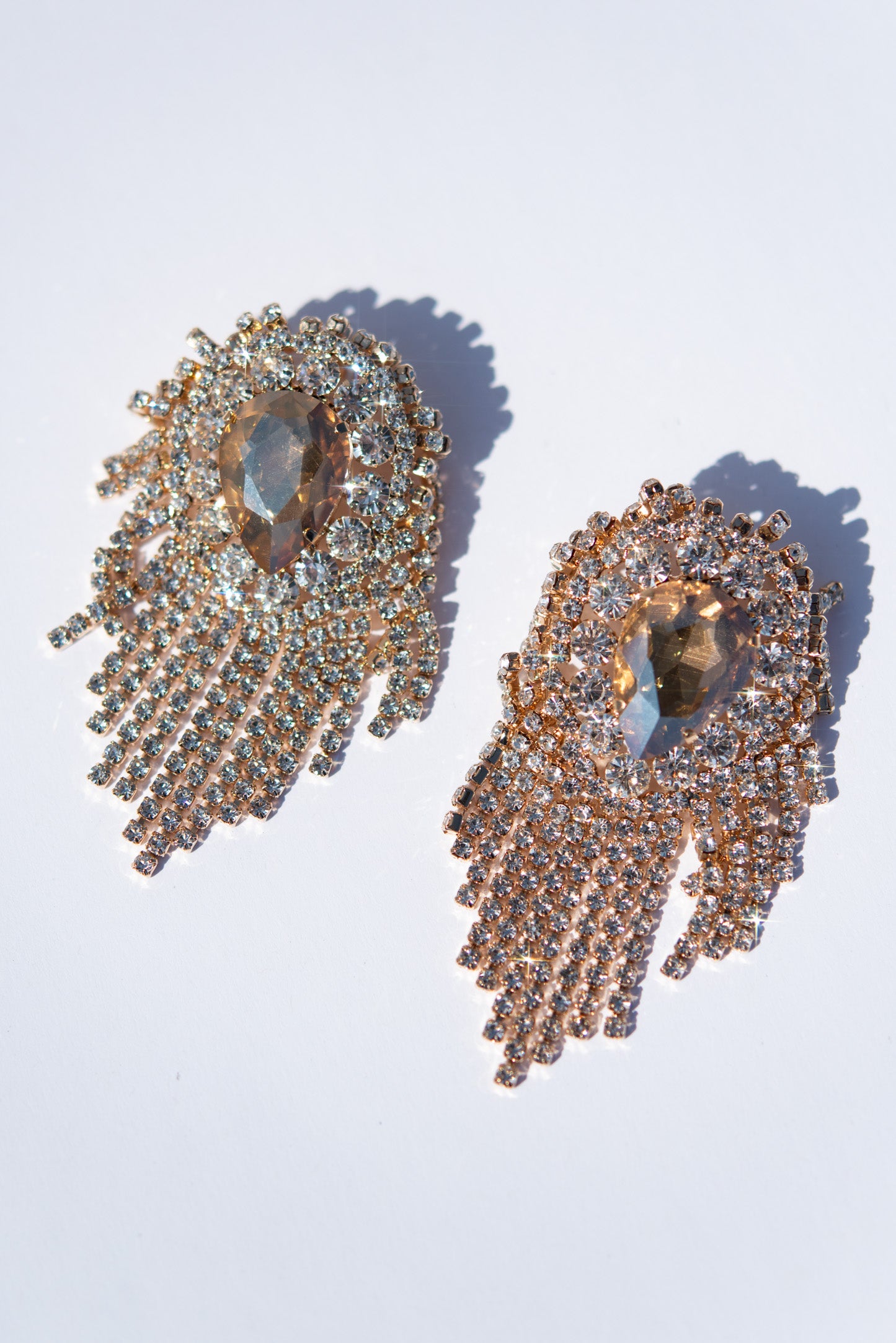 Love Teardrop Heart Shaped Tassel Earrings