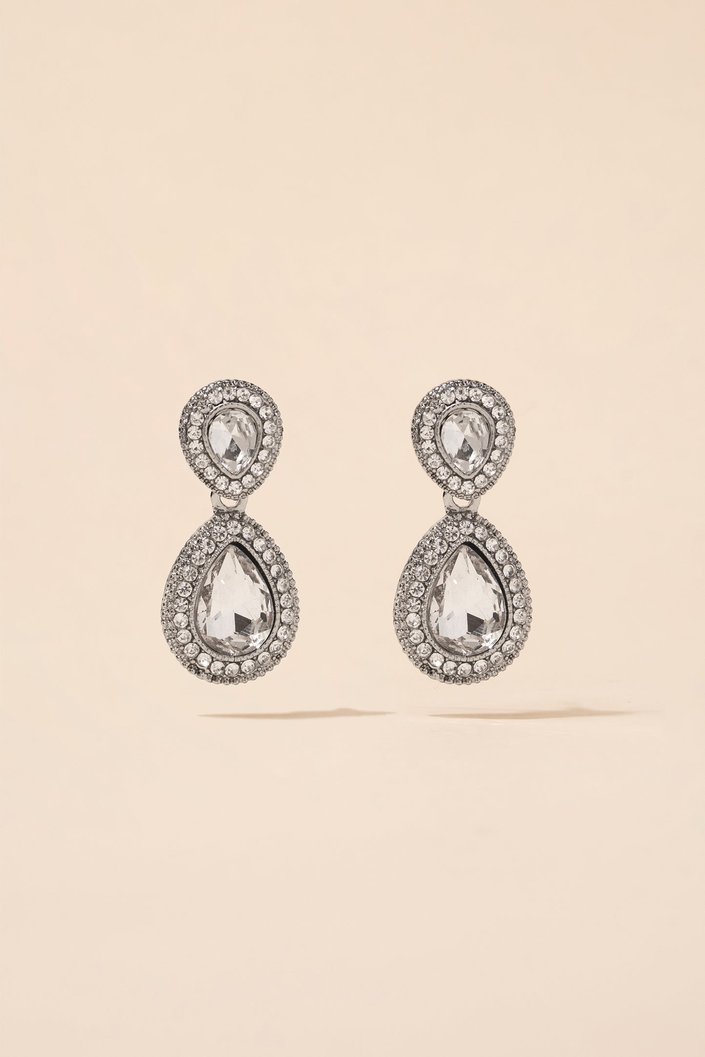 Soho 2-Tiered Rhinestone Teardrop Earrings