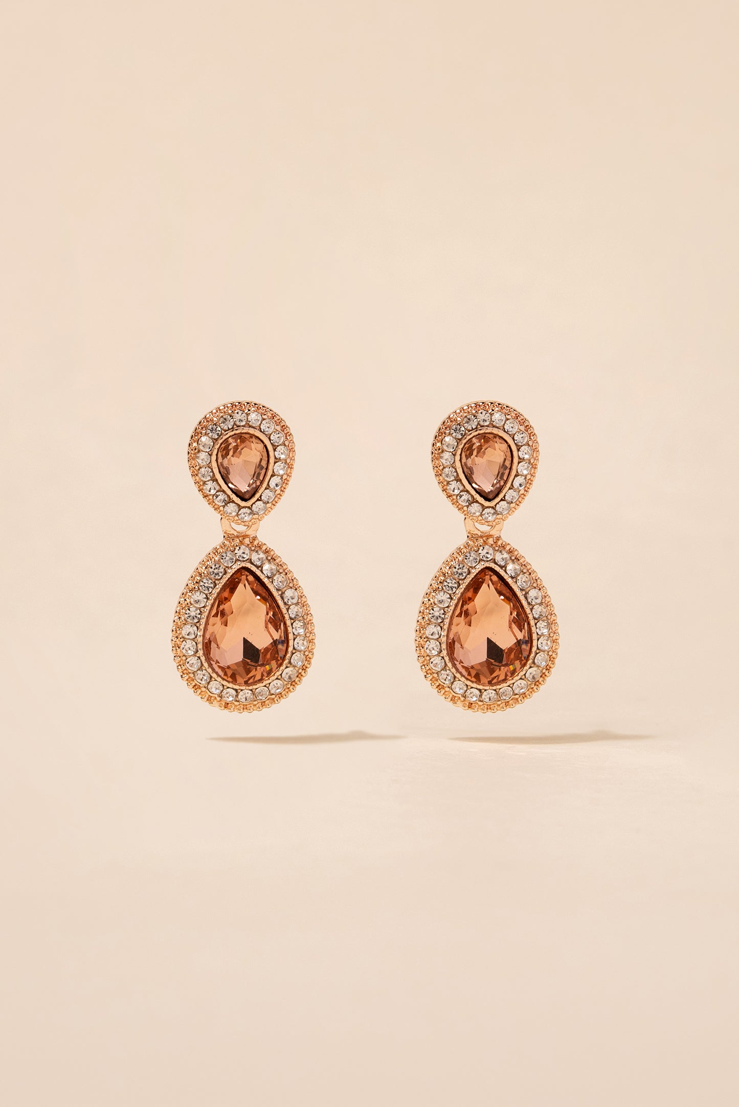 Soho 2-Tiered Rhinestone Teardrop Earrings