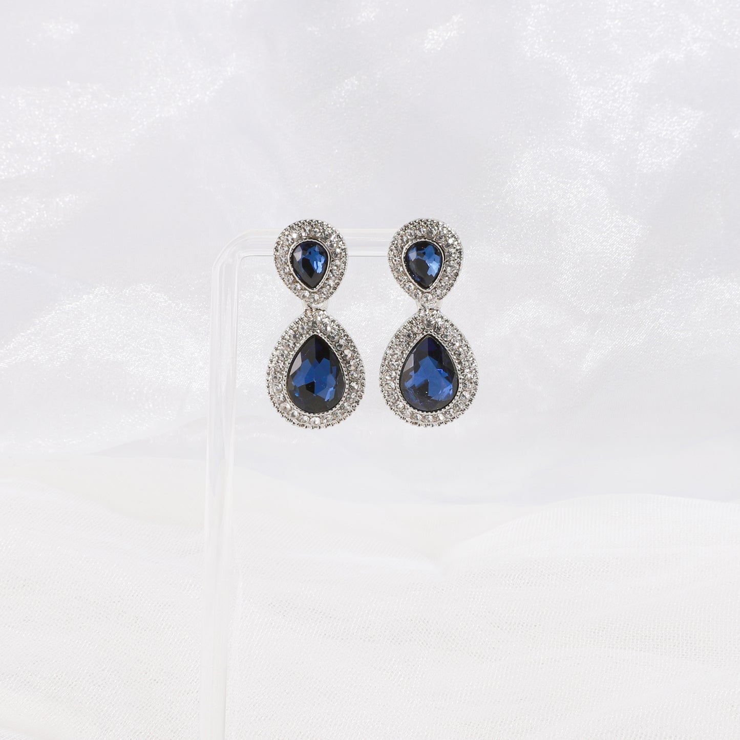 Soho 2-Tiered Rhinestone Teardrop Earrings