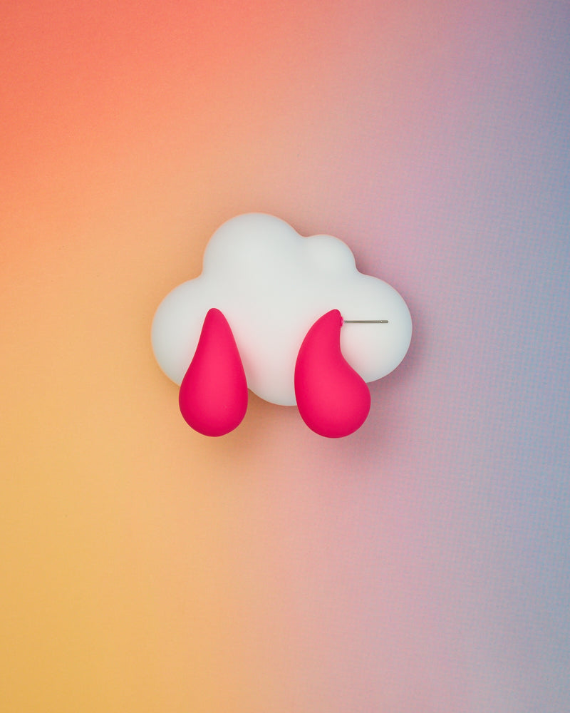 Lulu Monochromatic Rubber Effect Acrylic Teardrop Earrings