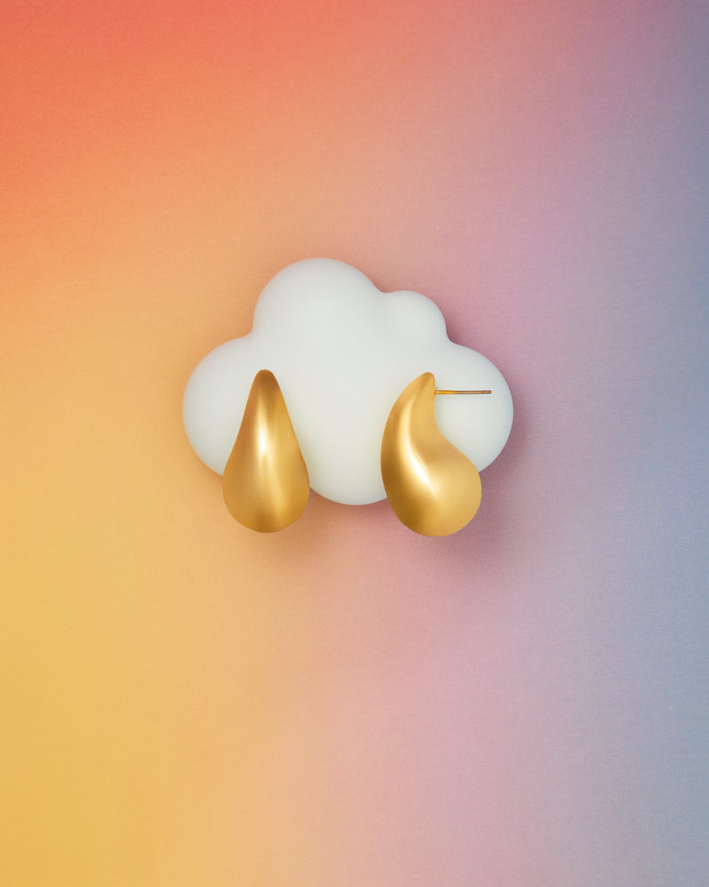 Lulu Monochromatic Rubber Effect Acrylic Teardrop Earrings