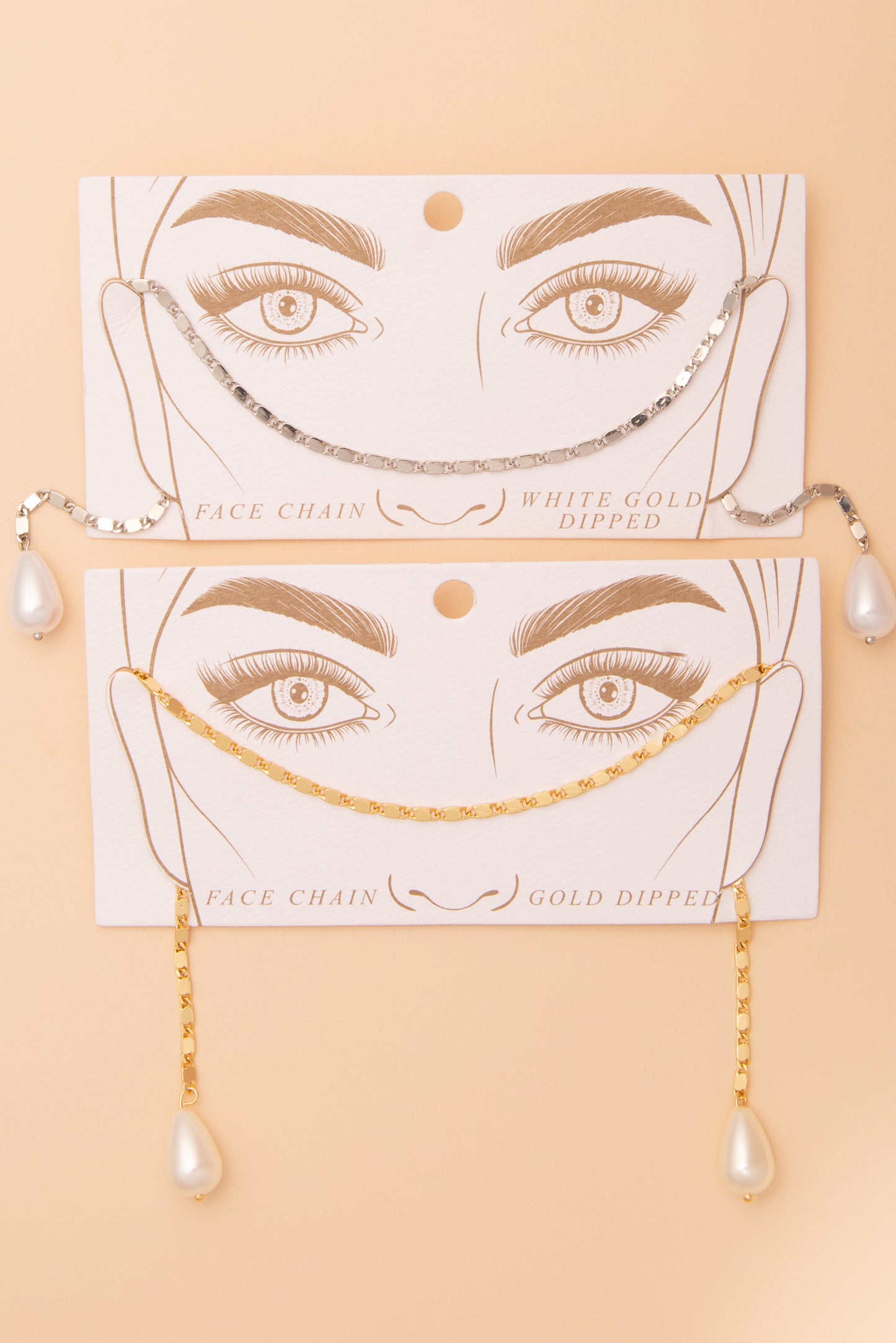 Rachel Gold Plated Pearl Drop Face-Chain