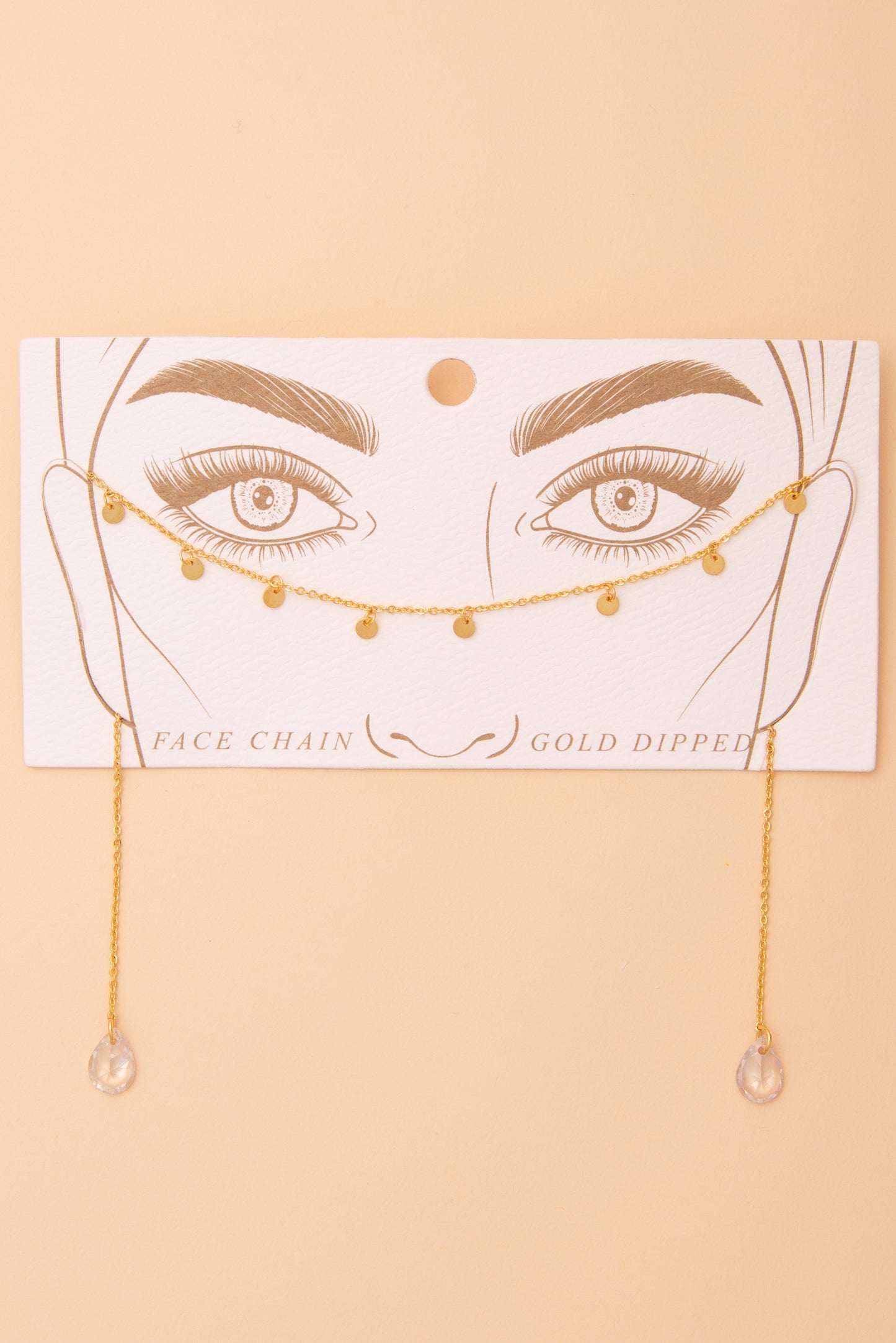 Amy Gold Plated Crystal Drop Face-Chain
