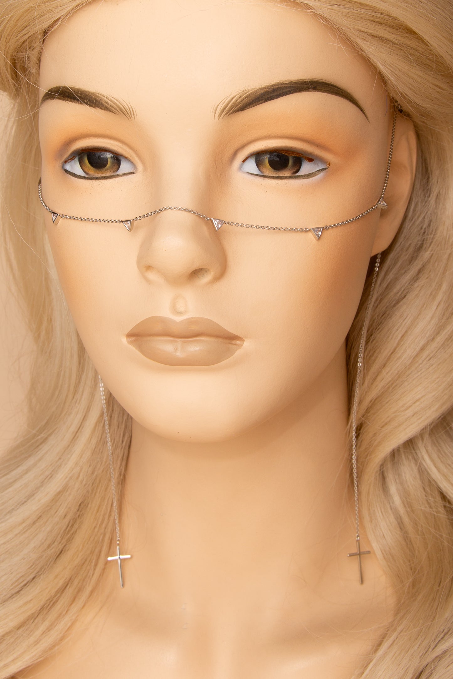 Gracie Gold Plated Cross Charm Drop Face-Chain