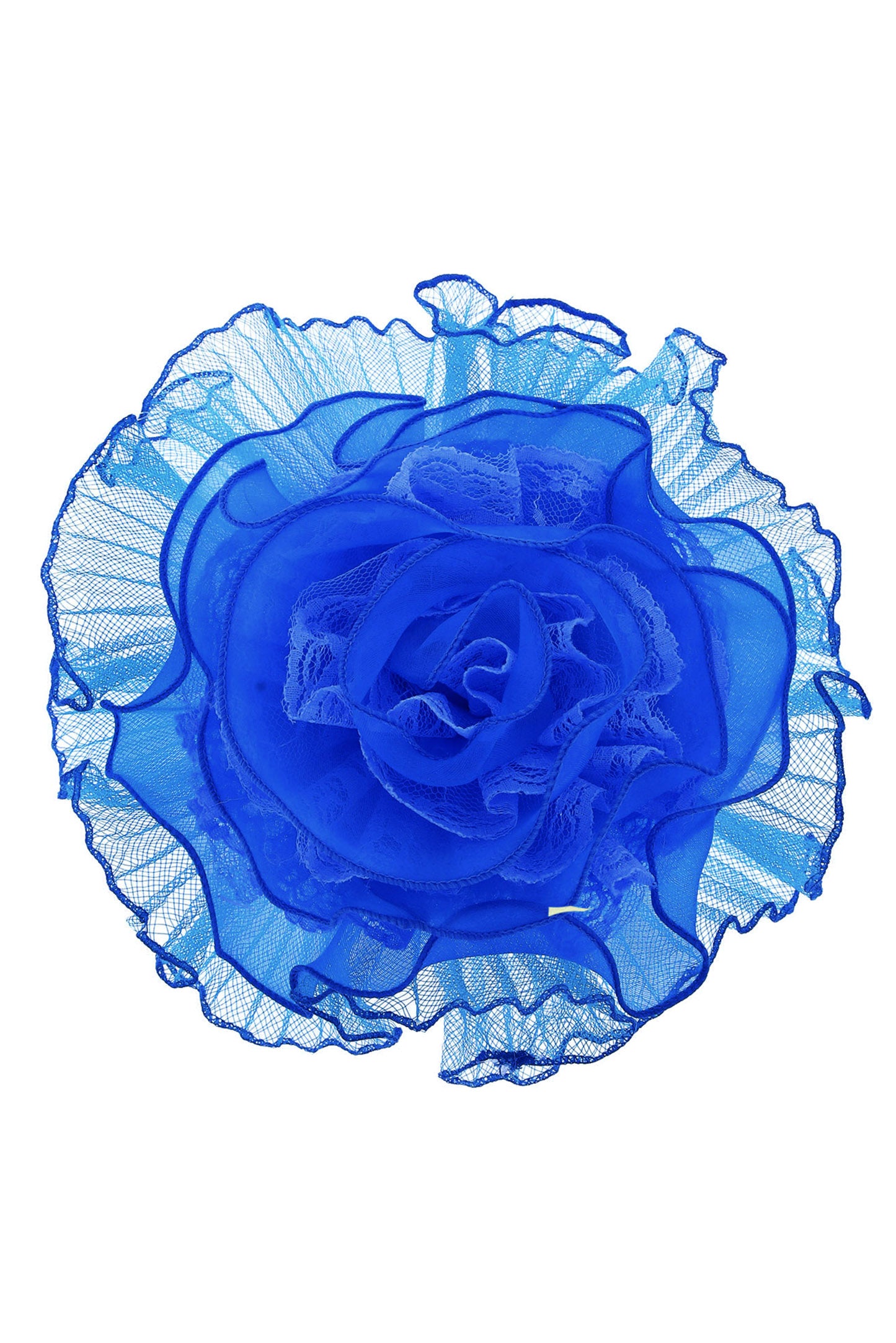 Jasmine Lace Mesh Rose Bloom Fascinator with Headband and Hair Clip | Blue