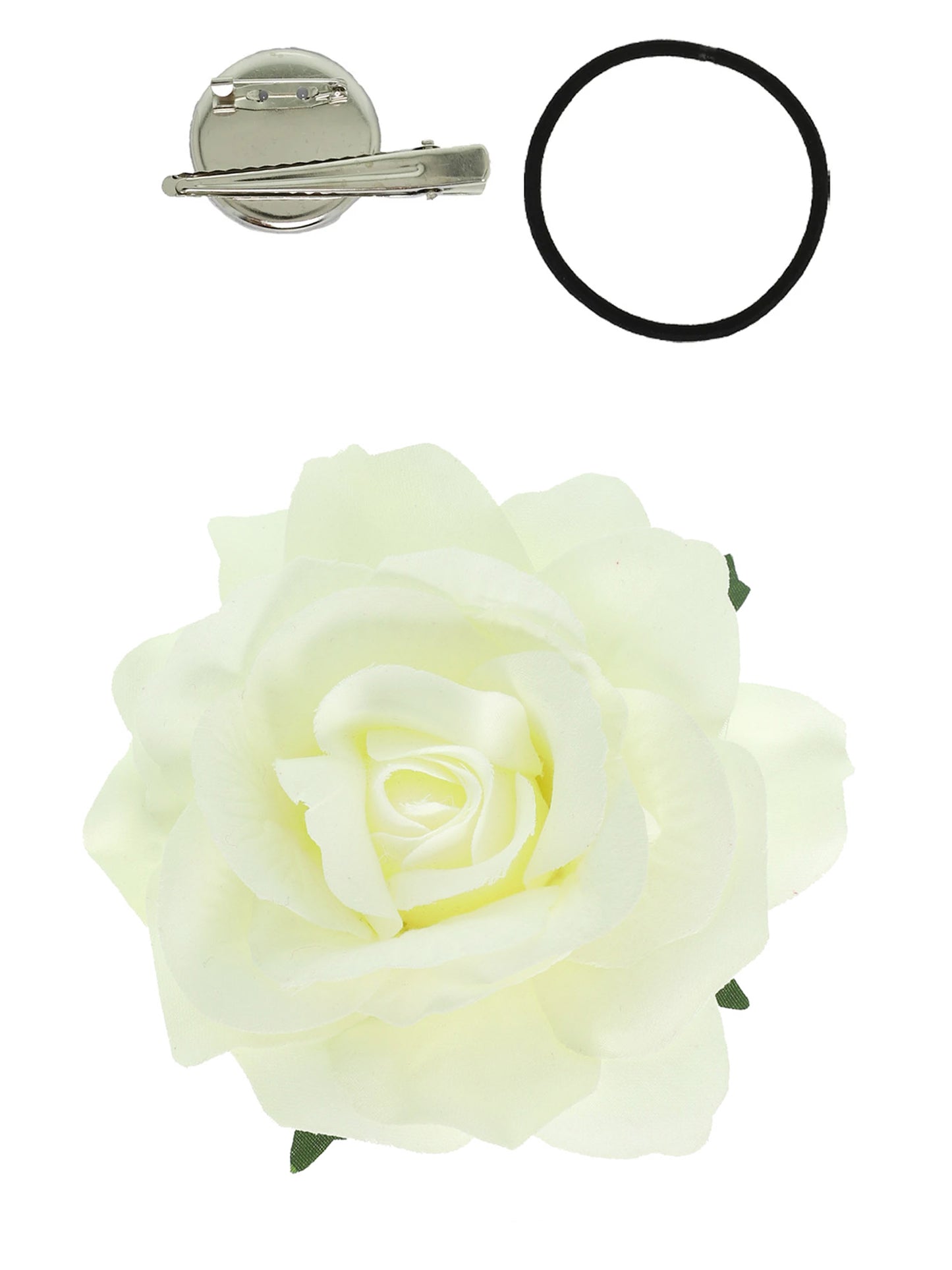 Rose Flower Brooch and Hair Clip Tie Accessory