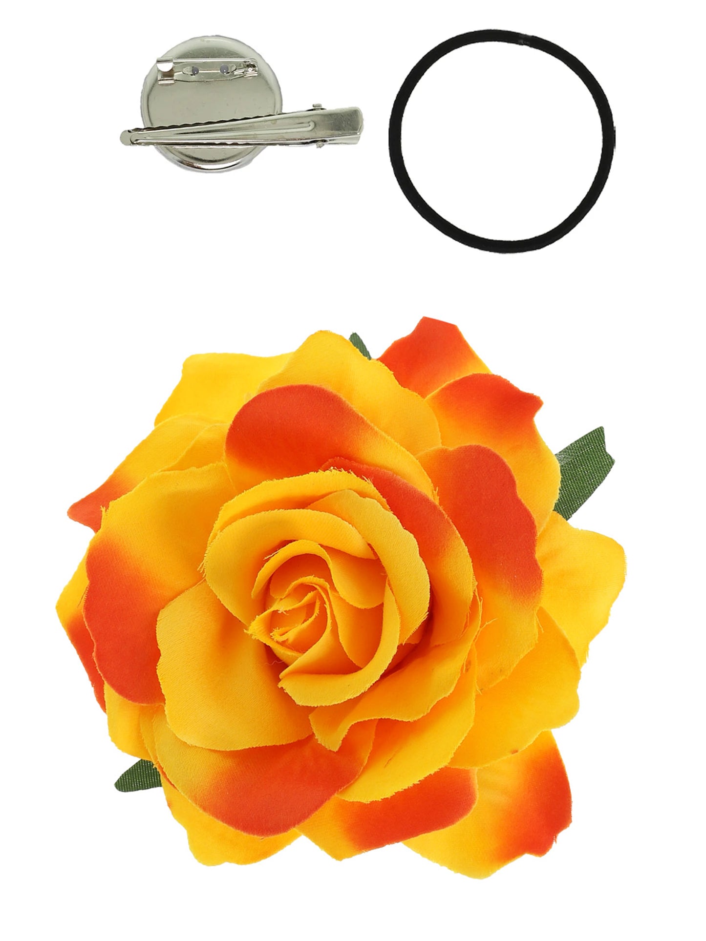 Rose Flower Brooch and Hair Clip Tie Accessory
