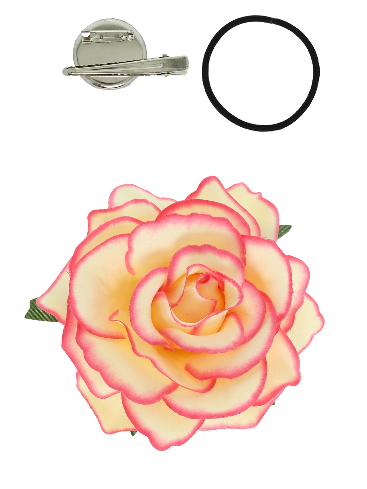Rose Flower Brooch and Hair Clip Tie Accessory