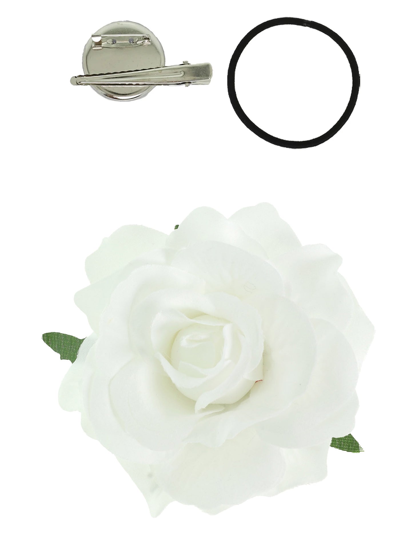Rose Flower Brooch and Hair Clip Tie Accessory