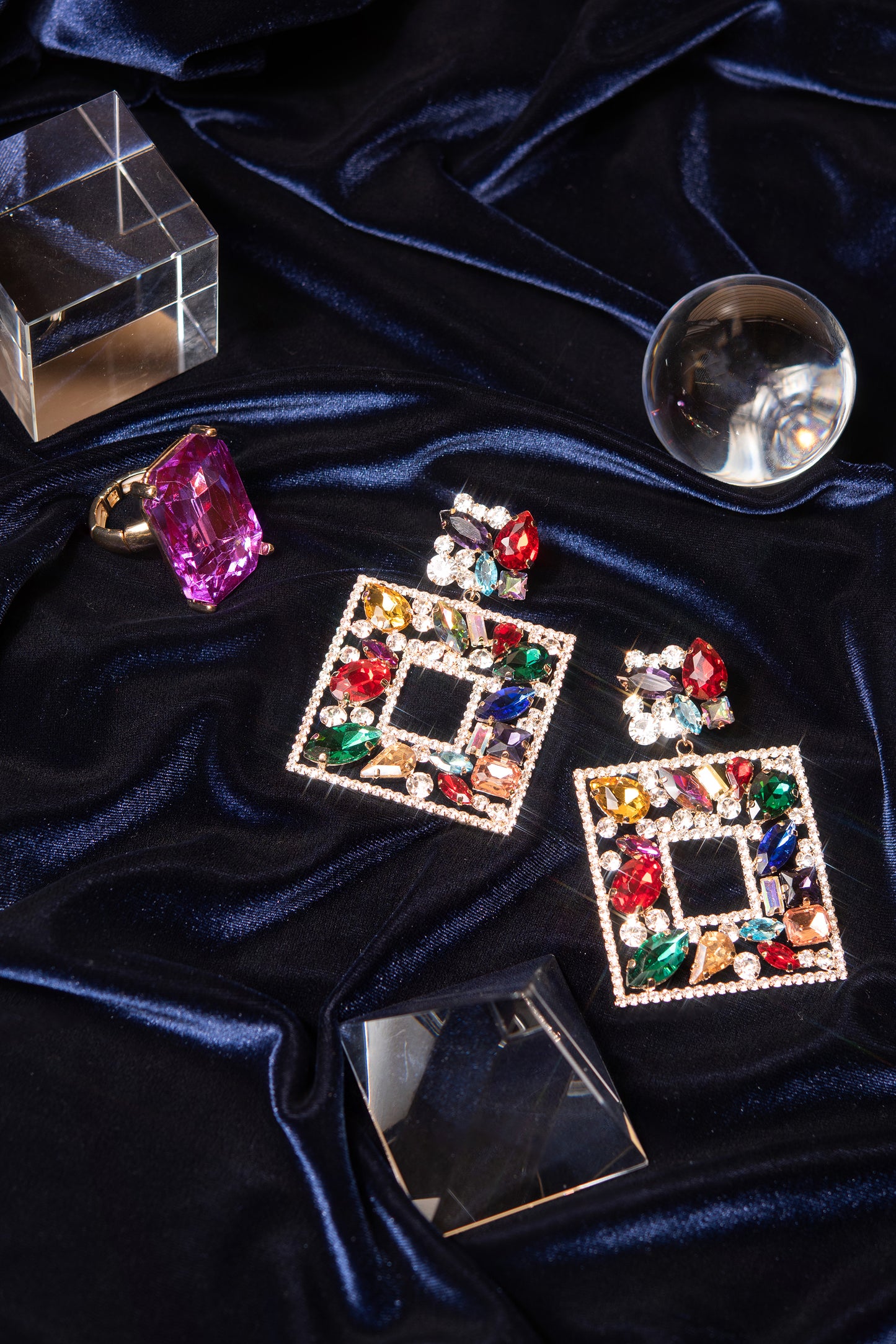 Cora Glass Statement Post Earrings