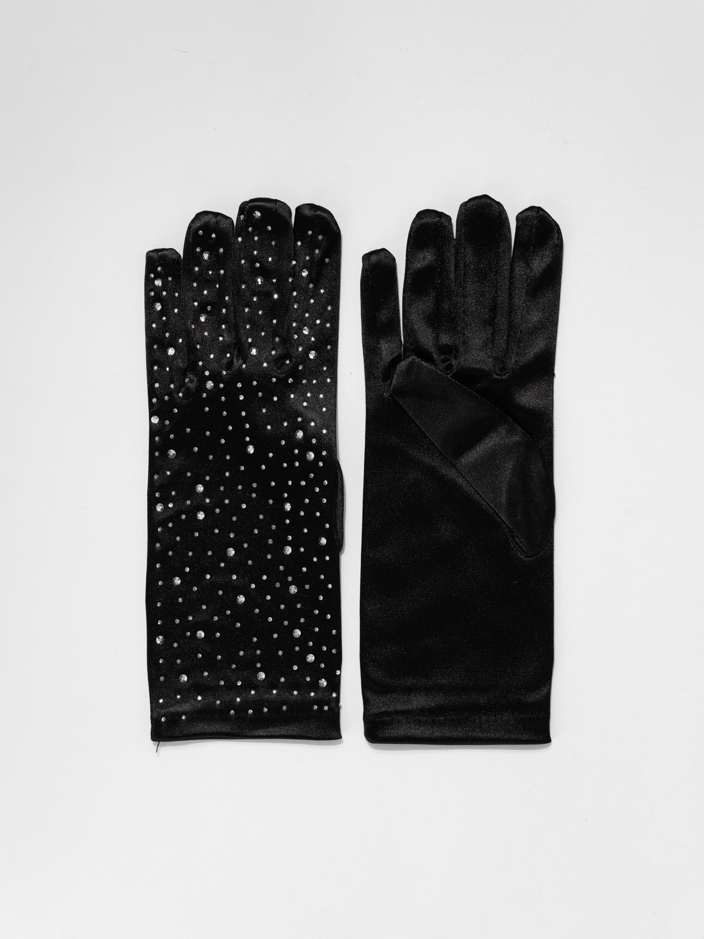 Regan 24" Bridal Satin Rhinestone Gloves