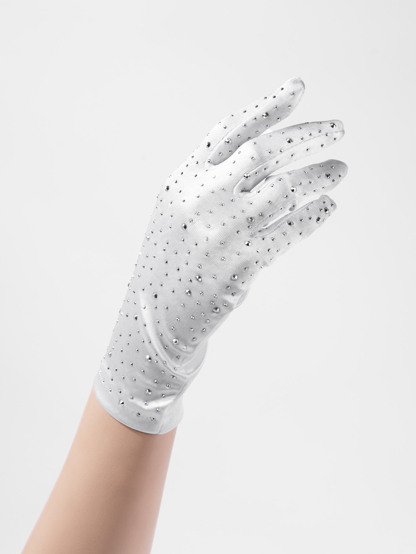 Regan 24" Bridal Satin Rhinestone Gloves