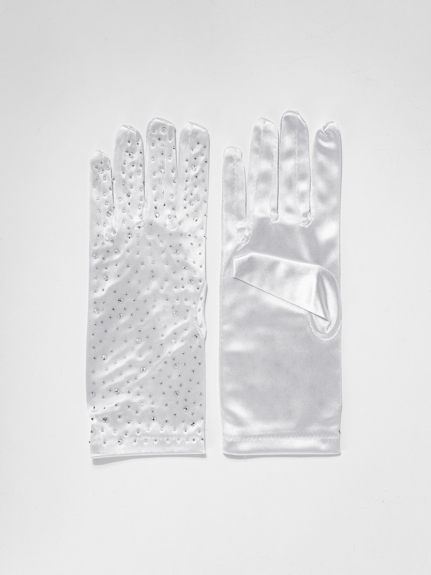 Regan 24" Bridal Satin Rhinestone Gloves