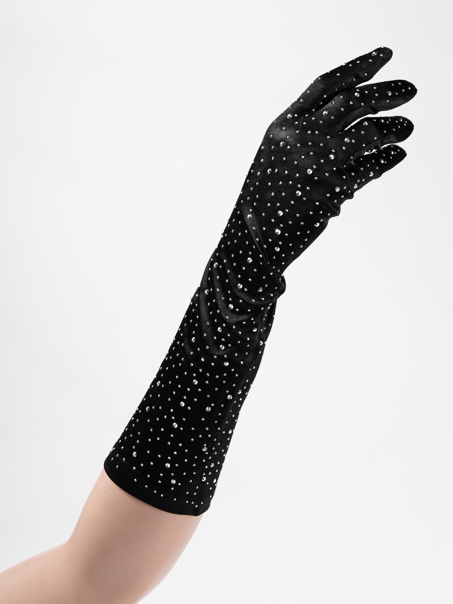 Katherine 38" Bridal Satin Rhinestone Gloves