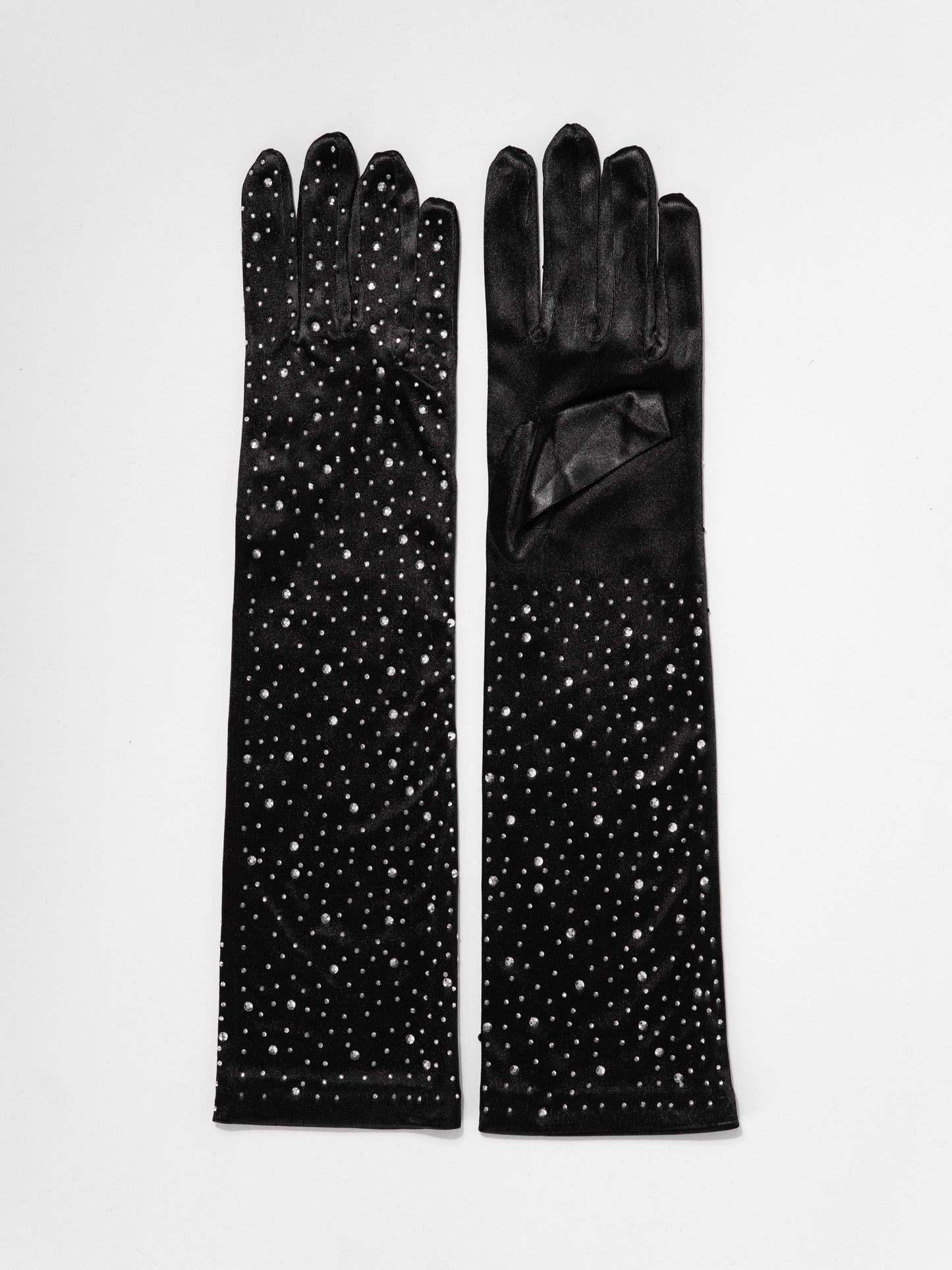 Katherine 38" Bridal Satin Rhinestone Gloves