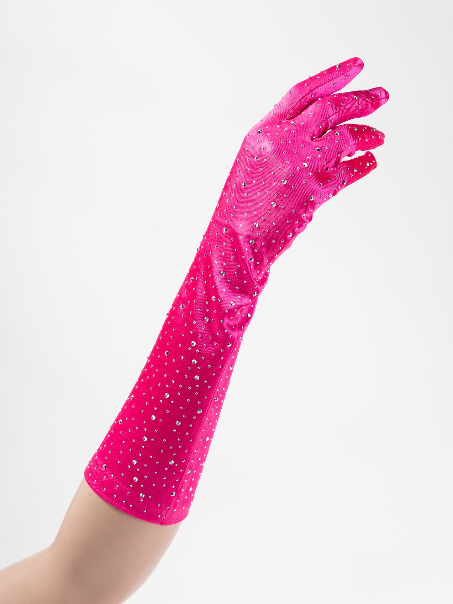 Katherine 38" Bridal Satin Rhinestone Gloves